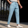 thumbnail image 1 of DayScoop Fashion Pants for Men Casual Trousers Summer Solid Color Button Waist Pockets Straight Type Suit Full Length Pants, 1 of 5