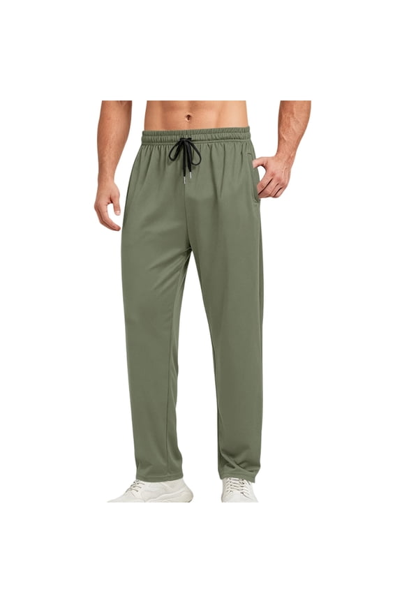 Fashion Pants for Men Casual Trousers Summer Solid Color Elastic Waist Drawstring Pocket Sports Full Length Pants