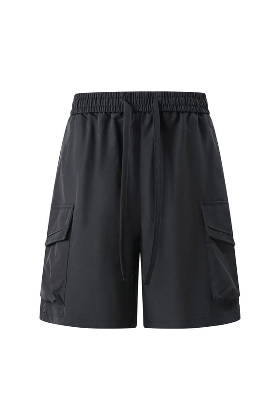 Fashion Shorts for Men Solid Color Breeches Casual Summer Outdoor Sports Elastic Waist Pocket Short Pants