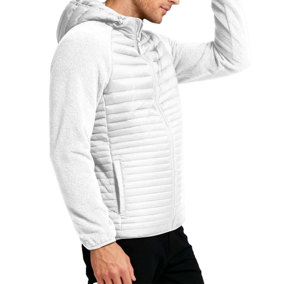 DayScoop Long Sleeve Jacket for Men Fashion Parkas Big & Tall Casual Solid Color Thickened Detachable Cap Zipper Hooded Pocket Winter Warm Tops