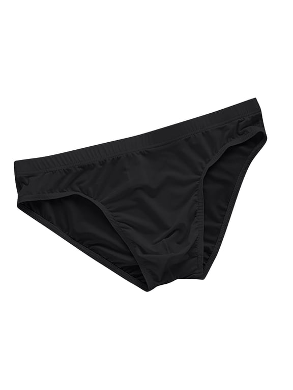 Mans Briefs, Men'S Low Rise Ice Silk Underwear Brief, Thin Lightweight Underpants, Soft Stretch Contour Undergarment for Daily Wear, Multi Solid Color Pack for Adult Males