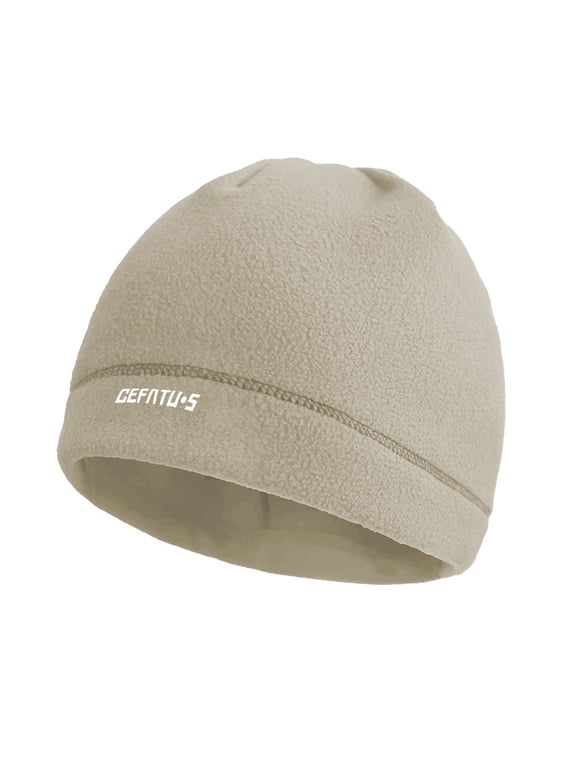 Mans Fleece Skull Cap, Thin Warm Beanie Helmet Liner Hat, Windproof Running Cycling Head Cap, Motorcycle, Ski, Workout, Outdoor Sports, Solid Colors
