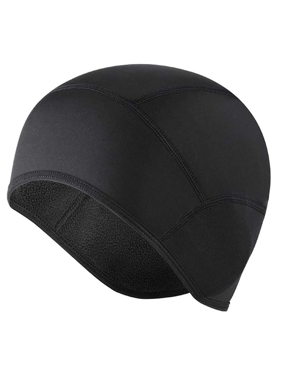 Mans Winter Fleece Helmet Liner Cap, Thermal Ear Cover Skull Cap, Stretch Warm Under Helmet Hat Cycling, Motorcycle Riding, Skiing, Cold Weather Outdoor Sports, Solid Heather Gray