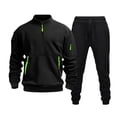 thumbnail image 1 of DayScoop Men Casual Pullover Hooded Sports Solid Long Sleeve Trousers Two-Piece Elastic Waist Tracksuit, 1 of 3