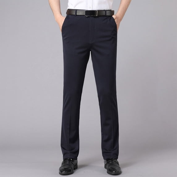 DayScoop Men's Business Pants Summer Slacks Casual Solid Color Pockets Fashion Sport Breathable Full Length Trousers