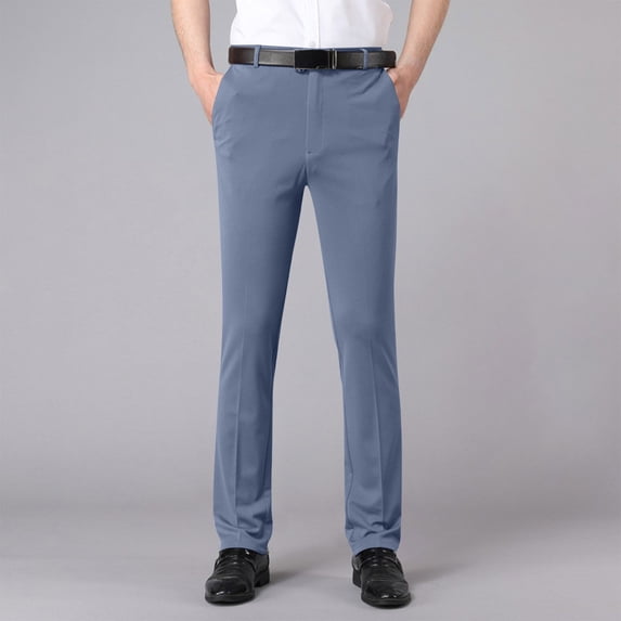 DayScoop Men's Business Pants Summer Slacks Casual Solid Color Pockets Fashion Sport Breathable Full Length Trousers