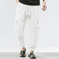thumbnail image 1 of DayScoop Men's Casual Cargo Pants Summer Pants Elastic Waist Drawstring Joggers Tapered Sweatpants for Men Multi Pockets, 1 of 6