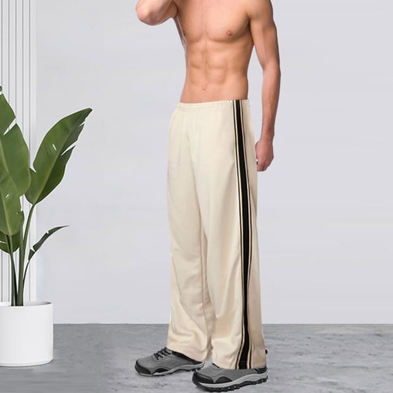 DayScoop Men's Casual Pants Summer Pants Fashion Nylon Silk Breathable Sports Versatile Pocket Elastic Waist Trousers