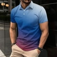 thumbnail image 1 of DayScoop Men's Gradient T-Shirt Short Sleeve Collared Muscle Fit Vibrant Color Summer, 1 of 6