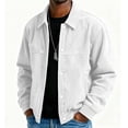 thumbnail image 1 of DayScoop Men's Long Sleeve Corduroy Jacket with Snap Button Front, Point Collar Casual Trucker Coat with Chest Pockets for Work Outdoor Daily, 1 of 6