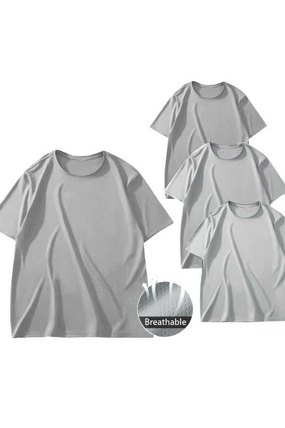 Men's Short Sleeve T-Shirt Ice Silk Cooling Crew Neck Solid Color Summer Breathable Casual Daily Tops Tees