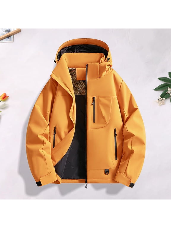 Mens Big & Tall Jacket Casual Jacket Long Sleeve Fall Winter Fashion Solid Color Hooded Zipper Pocket Stormtrooper Tops Plus Size