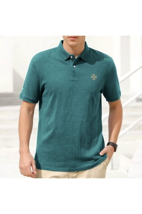 Mens Big & Tall T-Shirt Summer T Shirt Short Sleeve Solid Color Fashion Casual Collared Button Down Embroidered Loose Oversize Tops