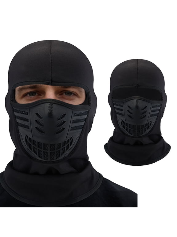 Mens Breathable Balaclava Face Mask, Full Face Windproof Head Cover, Ventilated Mouth Panel Ski Mask Motorcycle Riding, Cycling, Winter Outdoor Sports, Styles