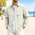 thumbnail image 1 of DayScoop Mens Casual Jackets Fall Outerwear Long Sleeve Solid Color Winter Stand Collar Zippered Pocket Outdoor Sports Coat Outer Tops, 1 of 6