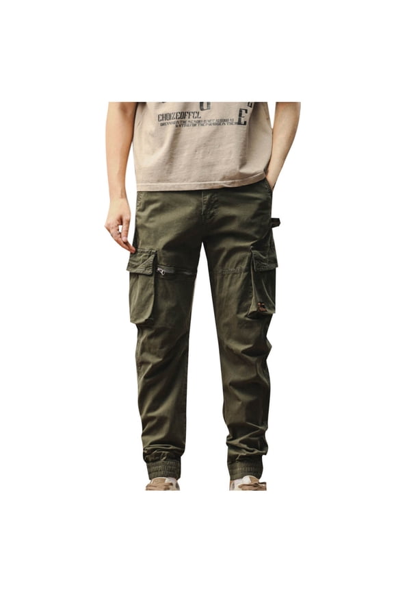 Mens Casual Pants Fashion Bottoms Elastic Waist Blended Breathable Comfortable Soft Beach Casual Full Length Trousers