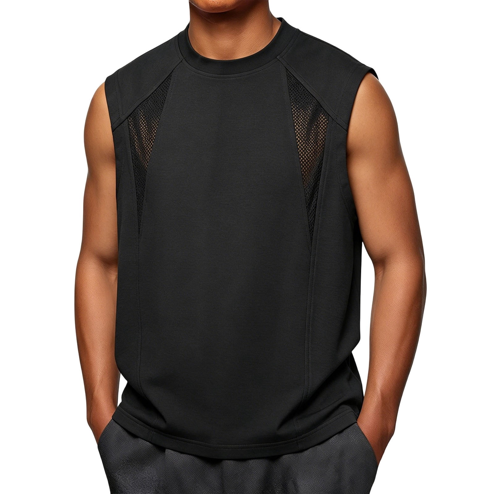 DayScoop Mens Casual Tank Summer Blouses Fashion Sleeveless Panel ...