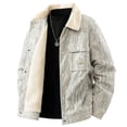 thumbnail image 1 of DayScoop Mens Fashion Jackets Casual Outerwear Big & Tall Winter Turn Down Collar Workwear Snap Button Pocket Thickened Coat Long Sleeve Outer Tops Plus Size, 1 of 6