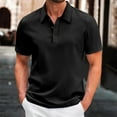 thumbnail image 1 of DayScoop Mens Fashion T-Shirts Casual T Shirt Summer Comfy Solid Color Short Sleeve Turndown Collar Regular Shirt Top, 1 of 6