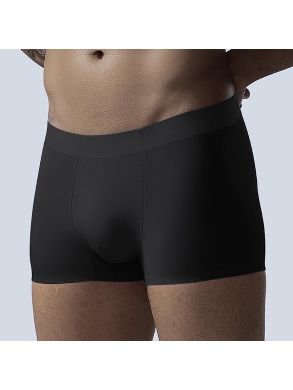 Mens Ice Silk Boxer Briefs, Seamless Smooth Underwear for Adult Men, Multipack Stretchy Boxer Briefs, Non Ride Up Underpants for Office
