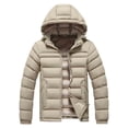 thumbnail image 1 of DayScoop Mens Jacket Fashion Parkas Big & Tall Solid Color Casual Long Sleeve Thickened Detachable Cap Full Zip Hooded Pocket Winter Warm Coat, 1 of 5