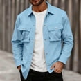 thumbnail image 1 of DayScoop Mens Jackets Fashion Outerwear Casual Fall Long Sleeve Solid Color Lapel Multi Pocket Workwear Outer Tops, 1 of 5