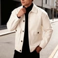 thumbnail image 1 of DayScoop Mens Jackets Long Sleeve Outerwear Winter Fashion Casual Solid Color Vintage Outdoor Climb Pocket Turndown Collar Outer Tops, 1 of 6