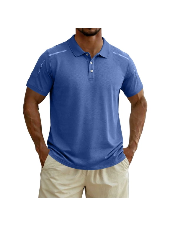 Mens Oversize T-Shirt Summer T Shirt Short Sleeve Solid Color Fashion Casual Turndown Collar Pullover Tops Plus Size