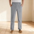 thumbnail image 1 of DayScoop Mens Pants Casual Trousers Big & Tall Summer Fashion Long Elastic Waist Drawstring Comfy Pocket Full Length Pants Plus Size, 1 of 6