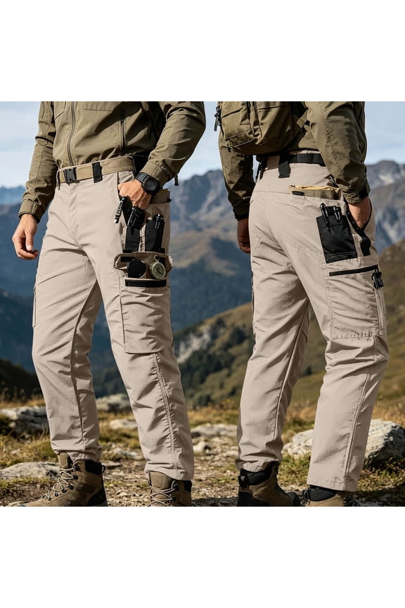 Mens Pants Casual Trousers Summer Fashion Solid Color Outdoors Button Zipper Multiple Pockets Cargo Full Length Pants