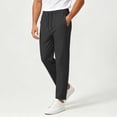 thumbnail image 1 of DayScoop Mens Pants Solid Color Trousers Summer Fashion Zipper Pocket Running Bandage Elastic Waist Sports Full Length Pants Plus Size, 1 of 6