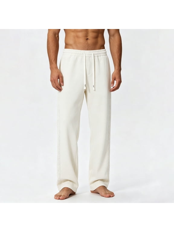 Mens Plus Size Pants Summer Trousers Fashion Casual Sagging Loose Straight Leg Wide Leg Cool Sports Full Length Pants