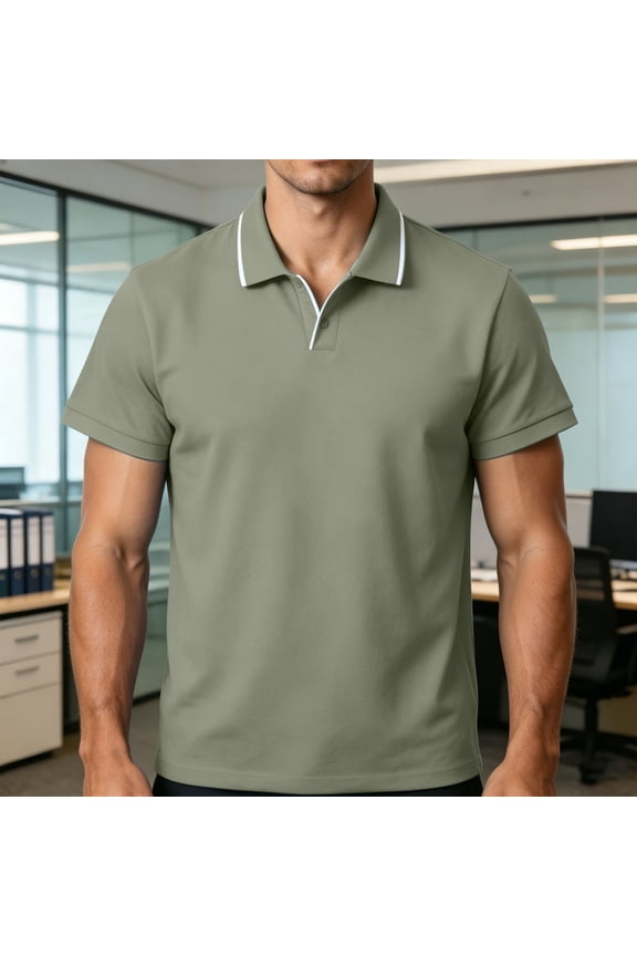 Mens Plus Size T-Shirt Summer T Shirt Short Sleeve Fashion Casual Style Seagull Collar Turndown Collar Breathable Versatile Oversize Tops