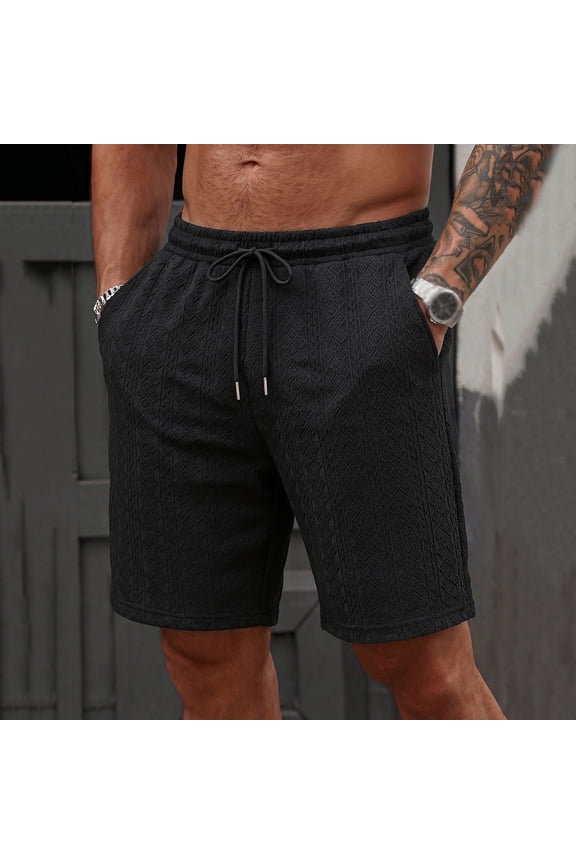 Mens Shorts Casual Breeches Fashion Summer Pockets Elastic Waist Drawstring Fifth Breathable Short Pants