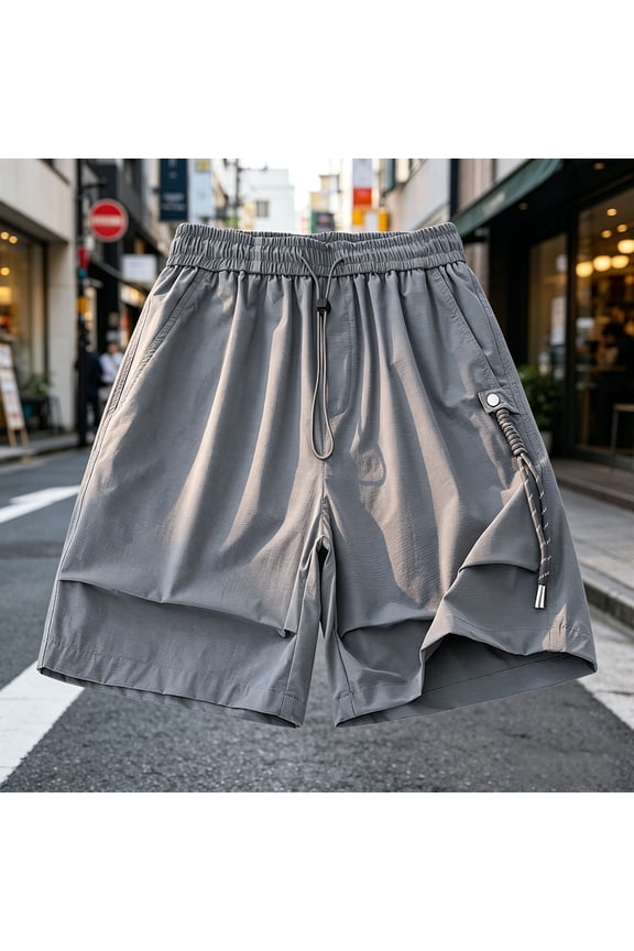 Mens Shorts Casual Breeches Summer Fashion Solid Color Sports Outdoor Loose Breathable Short Pants