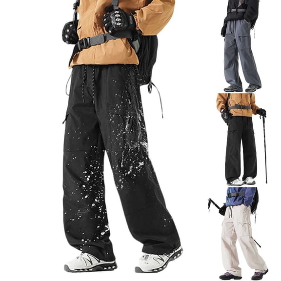 DayScoop Mens Ski Cargo Pants with Waterproof Surface, wind resistant fabric for mountain skiing and fall snow outdoor sports