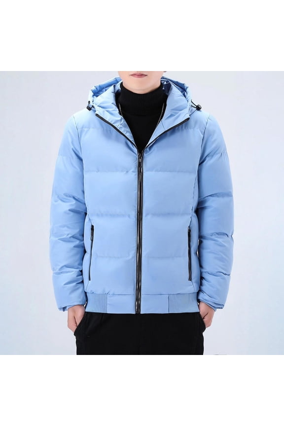 Mens Solid Color Jacket Casual Coat Big & Tall Fashion Warm Long Sleeve Outdoor Climb Sport Run Zipper Loose Parkas Plus Size