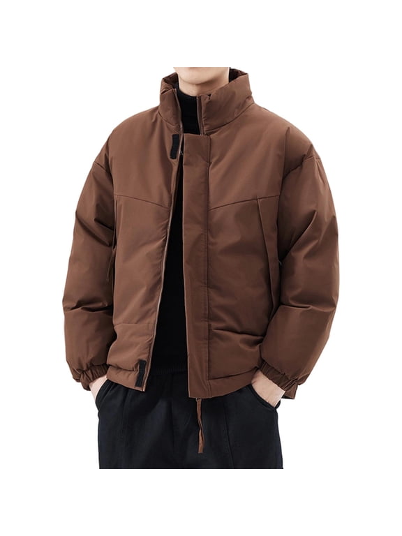 Mens Solid Color Jacket Warm Coat Long Sleeve Casual Fashion Outdoor Climb Sport Run Zipper Loose Tops