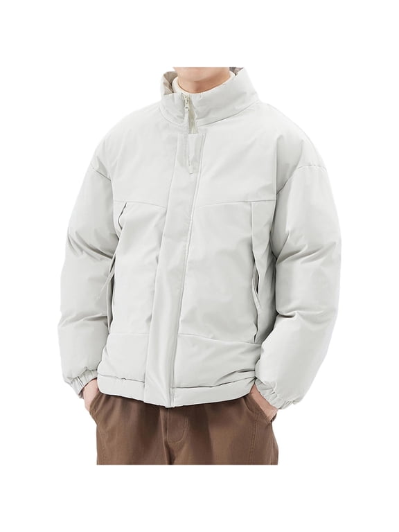 Mens Solid Color Jacket Warm Coat Long Sleeve Casual Fashion Outdoor Climb Sport Run Zipper Loose Tops