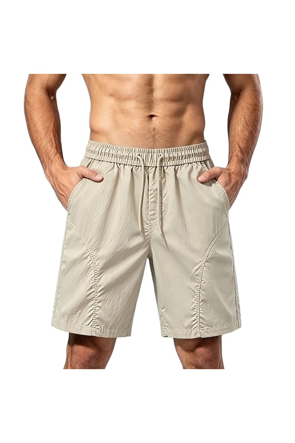Mens Solid Color Shorts Fashion Breeches Casual Summer Sports Dry Fitness Running Outdoor Cut Cycling Short Pants Plus Size