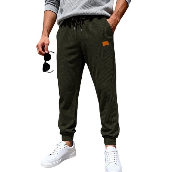 DayScoop Mens Sports Pants Casual Pants Summer Fashion Solid Color Elastic Waist Waistband Drawstring Full Length Trousers