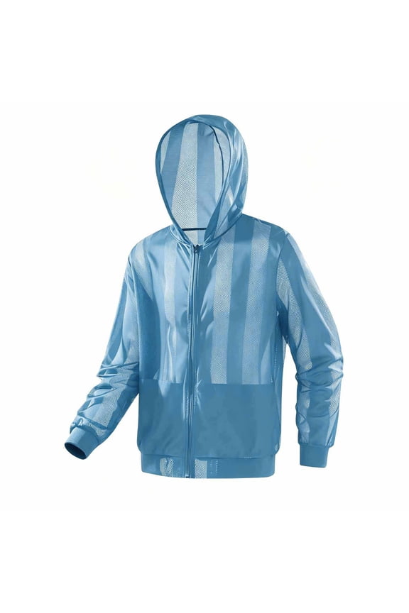 Mens Summer Jackets Fashion Outerwear Casual Outdoors Sunscreen Clothing Sports Loose Mountaineering Tooling Outdoor Hood Fishing Outer Tops Plus Size