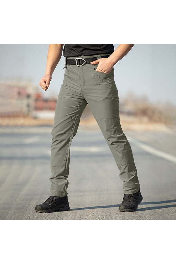 Mens Summer Pants Fashion Bottoms Casual Solid Color Waterproof And Multi Pocket Outdoor Workwear Trousers