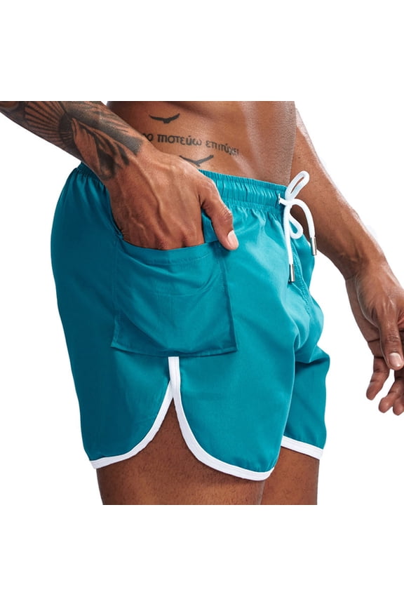 Mens Summer Shorts Fashion Breeches Casual Swim Dry Breathable Elastic Waist Beach Breathable Short Pants