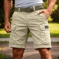 thumbnail image 1 of DayScoop Mens Summer Shorts Solid Color Bottoms Multi Pocket Workwear Loose Outdoor Casual Fashion Short Pants, 1 of 6