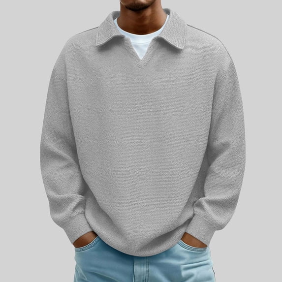 DayScoop Mens Summer T-shirt Casual T Shirt Fashion Solid Color Long Sleeve With Breathable Versatile Pullover Tops Tees Plus Size