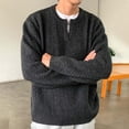thumbnail image 1 of DayScoop Mens Sweater Fashion Sweatshirt Casual Long Sleeve Solid Color Winter Loose Breathable Outwear V Neck Tops, 1 of 6