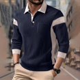 thumbnail image 1 of DayScoop Mens T-Shirt Fall T Shirt Casual Long Sleeve Fashion Corduroy Fabric Contrasting Buttons Lapel Tops, 1 of 6