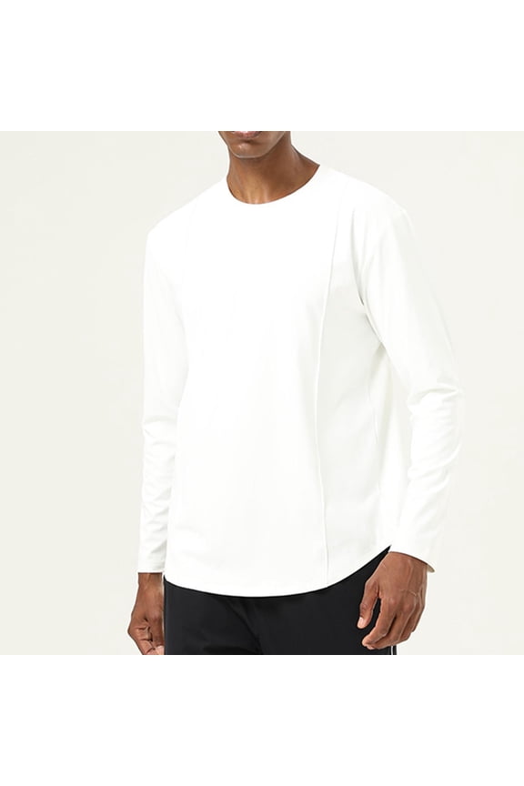 Mens T-shirt Fashion T Shirt Solid Color Summer Casual Long Sleeve Leisure Sports Fitness Training Clothes Running Blue Drying Tops Tees