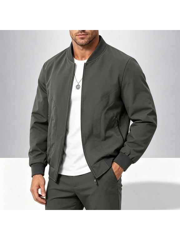 Mens Winter Jackets Fashion Outerwear Big & Tall Casual Fall Thin Sports Multi-bag Loose Mountaineering Outdoor Long sleeve Hoodless Outer Tops Plus Size